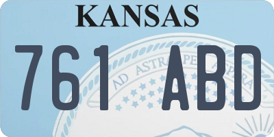 KS license plate 761ABD
