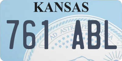 KS license plate 761ABL