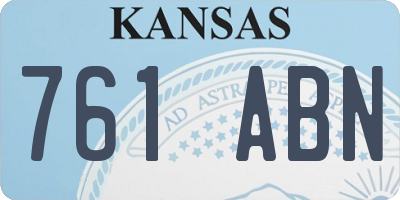KS license plate 761ABN
