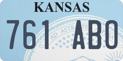 KS license plate 761ABO