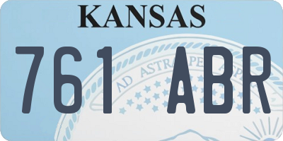 KS license plate 761ABR