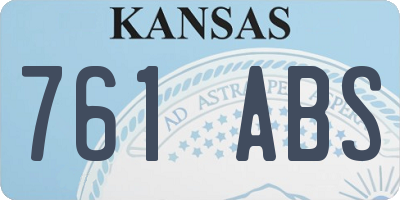 KS license plate 761ABS