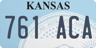 KS license plate 761ACA