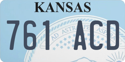 KS license plate 761ACD
