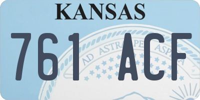 KS license plate 761ACF