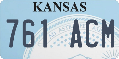 KS license plate 761ACM