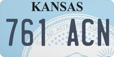 KS license plate 761ACN