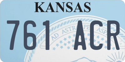 KS license plate 761ACR