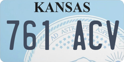 KS license plate 761ACV