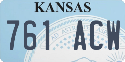 KS license plate 761ACW