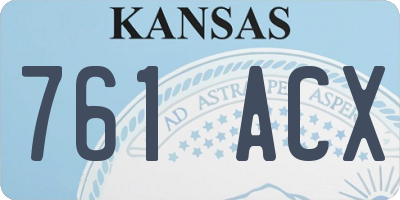 KS license plate 761ACX