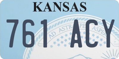 KS license plate 761ACY