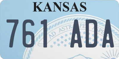 KS license plate 761ADA