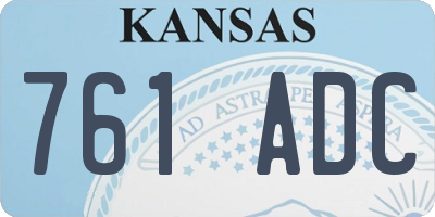 KS license plate 761ADC