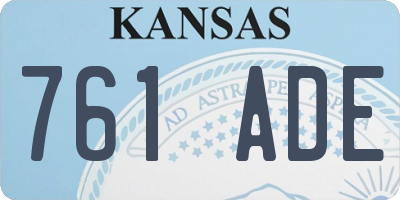 KS license plate 761ADE