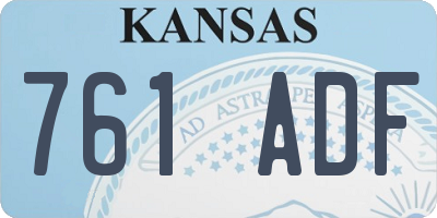 KS license plate 761ADF