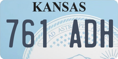 KS license plate 761ADH