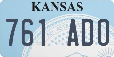 KS license plate 761ADO