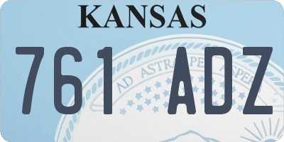 KS license plate 761ADZ