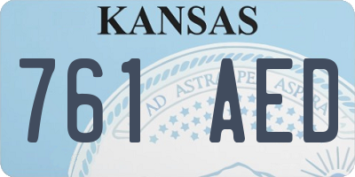 KS license plate 761AED