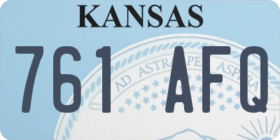 KS license plate 761AFQ