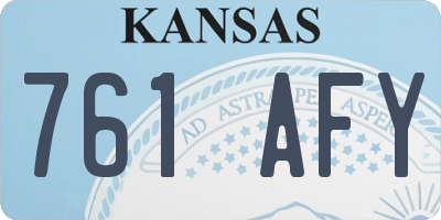 KS license plate 761AFY