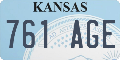 KS license plate 761AGE