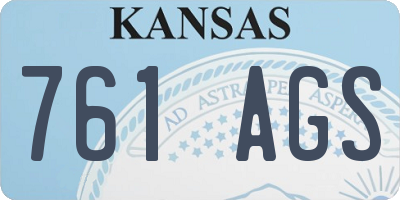 KS license plate 761AGS