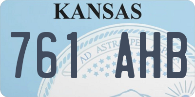 KS license plate 761AHB