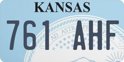 KS license plate 761AHF