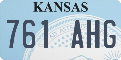 KS license plate 761AHG