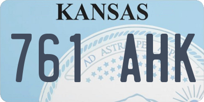 KS license plate 761AHK