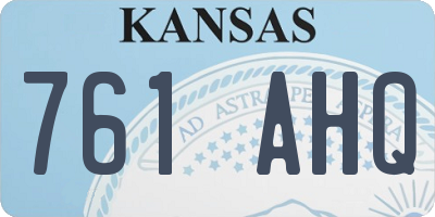 KS license plate 761AHQ