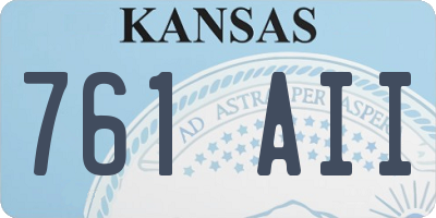 KS license plate 761AII