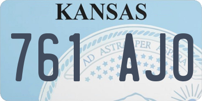 KS license plate 761AJO