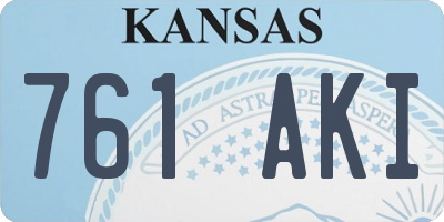 KS license plate 761AKI