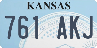 KS license plate 761AKJ