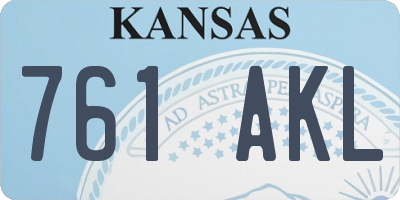 KS license plate 761AKL