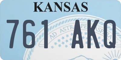 KS license plate 761AKQ
