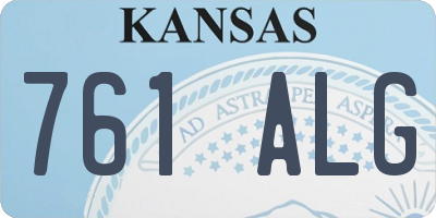 KS license plate 761ALG
