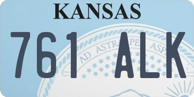 KS license plate 761ALK