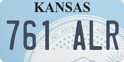 KS license plate 761ALR