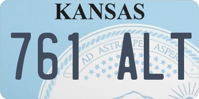 KS license plate 761ALT