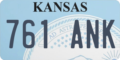 KS license plate 761ANK