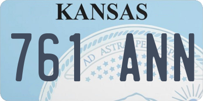 KS license plate 761ANN
