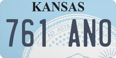 KS license plate 761ANO