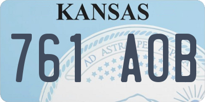 KS license plate 761AOB