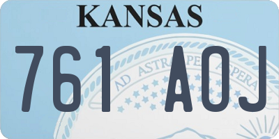 KS license plate 761AOJ