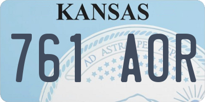 KS license plate 761AOR