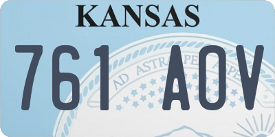 KS license plate 761AOV